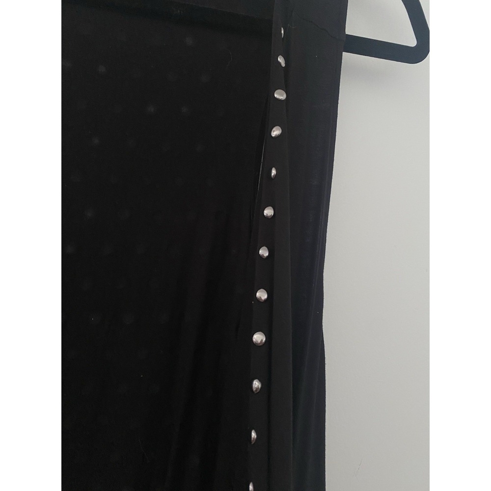 INC International Concepts Y2K Woman Black Studded Open Front Drape Vest Size 1X - Picture 3 of 7